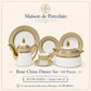 Bone China Dinner Set – AT HN Gold | 61 Pieces (Serves 8)