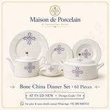 Bone China Dinner Set – AT FS LD | 61 Pieces