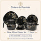 Bone China Dinner Set – BLACK SQUARE | 72 Pieces | Design Code: 192