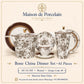 Bone China Dinner Set – AS LS HF | 61 Pieces | Design Code: 08