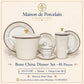 Bone China Dinner Set – AS LS HF | 61 Pieces | Design Code: 06