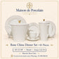 Bone China Dinner Set – AS LS HF | 61 Pieces | Design Code: 04
