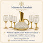 Premium Glass Water Set – GOLD LATTICE | 7 Pieces | Design Code: HT-12