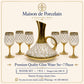 Premium Glass Water Set – GOLDEN LATTICE GOBLET | 7 Pieces | Design Code: OM-70