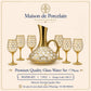 Premium Glass Water Set – GOLDEN HONEYCOMB GOBLET | 7 Pieces | Design Code: OM-72