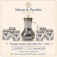 Premium Glass Water Set – SILVER FLORAL LATTICE | 7 Pieces | Design Code: OM-82