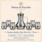 Premium Glass Water Set – SILVER LATTICE | 7 Pieces | Design Code: OM-76