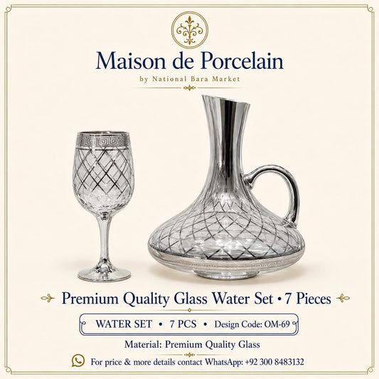 Premium Quality Glass Water Set – 7 Pieces | Design Code: OM-69