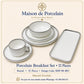 Premium Porcelain Breakfast Set – Round | 32 Pieces | Design Code: MDP-BS-1003