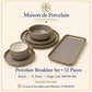 Premium Porcelain Breakfast Set – Round | 32 Pieces | Design Code: MDP-BS-1001