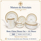 Bone China Dinner Set – AS FS TY | 61 Pieces | Design Code: 341