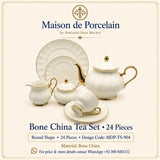 Premium Bone China Tea Set – Round Shape | 24 Pieces | Design Code: MDP-TS-904