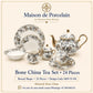 Premium Bone China Tea Set – Round Shape | 24 Pieces | Design Code: MDP-TS-901